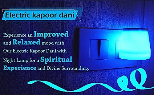 DRAMIQ Plastic Beautiful Kapoor Dani/Aroma Diffuser Cum Night Lamp Essential Oil Diffuser Made In India Electrical Camphor Diffuser Auto-Heating (Blue, 1) - Image 3
