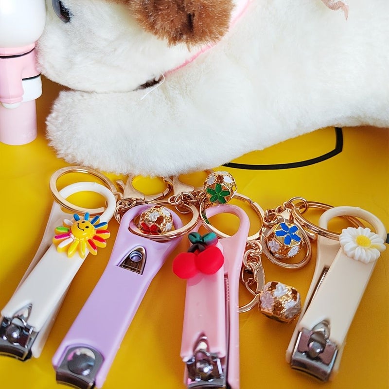 Cartoon Nail Clipper With Key Ring And Bell For Christmas Party Decoration Handmade Rotary Handle Tool Style1 - Image 5