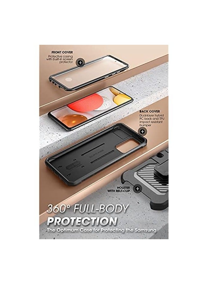 SUPCASE Unicorn Beetle Pro Series Case Designed For Galaxy A52 4/5G (2021 Release), Full-Body Rugged Holster & Kickstand Case with Built-in Screen Protector - Black - Image 4