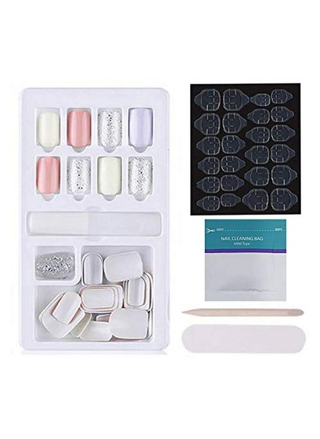 Store2508 - Press On Gel Nails 30 Pcs With Double Sided Jelly Adhesive Nail Glue Nail Filer Mb658_Design 04 - Image 1