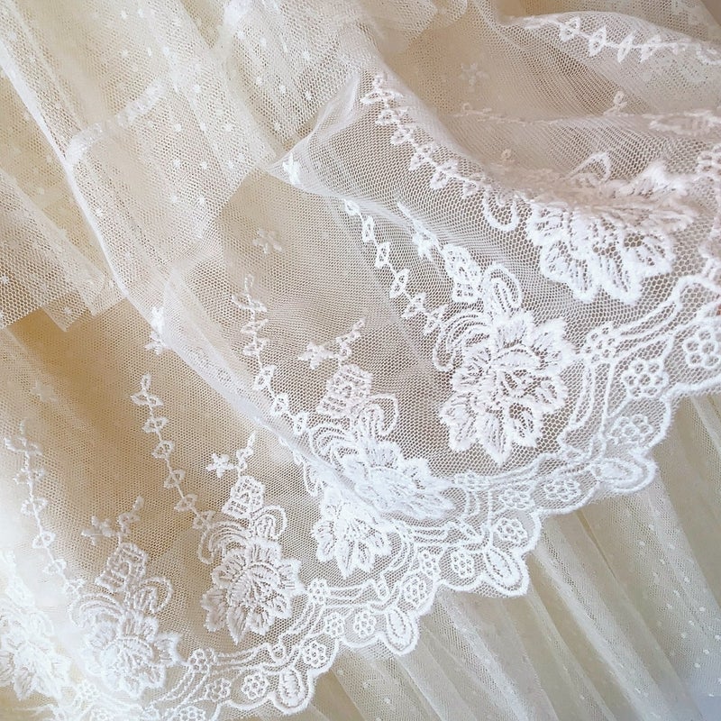 2024 Summer Lace Patchwork Fairy Tulle Skirt Black  - Image 5