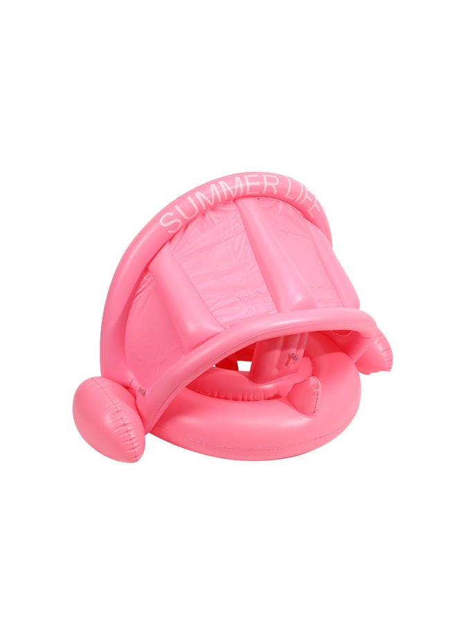 Generic Children's Swimming Ring Summer Water Supplies Sunshade Flamingo Swimming Seat Ring Sunscreen Seat Ring Pvc Inflatable Swimming Ring-Inside Diameter After Inflation:Cross Bottom With Puffy Swan Seat - Image 3