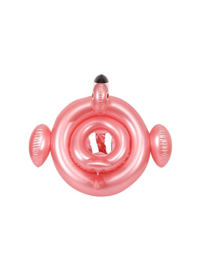 Generic Children's Swimming Ring Summer Water Supplies Sunshade Flamingo Swimming Seat Ring Sunscreen Seat Ring Pvc Inflatable Swimming Ring-Inside Diameter After Inflation:Cross Bottom With Puffy Swan Seat - Image 4