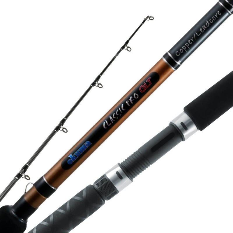 Okuma Classic Pro GLT Copper/Lead core Trolling Rod (12- 27 Lbs), Black - Image 1
