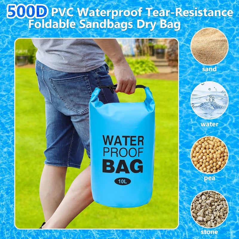Lvsnro 2-Pack Pool Step Weights, 10L Heavy-Duty Pool Ladder Weights for Above-Ground Pools, 500D No-Break Waterproof Sand Bags, Easy & Quick Fill for Secure Pool Steps (Sky Blue) - Image 4