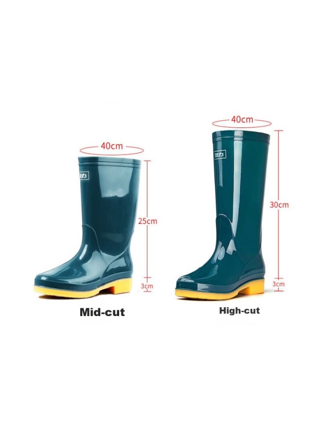 Warrior Women's Mid-calf Rain Boots Adult Rubber Shoe Covers Waterproof Shoes Water Boots Hxlb13 Dark Green High Tube 38 - Image 3