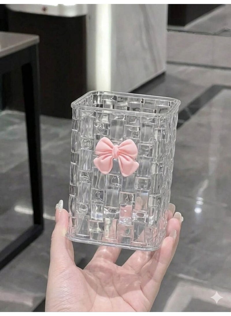 Clear Acrylic Makeup Brush Holder – Stylish Cosmetic Organizer – Storage Box for Brushes and Accessories – Suitable for Vanity and Bathroom - Image 2