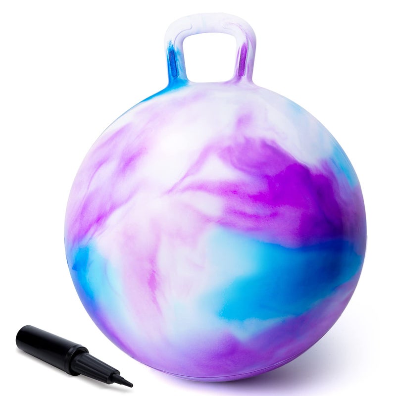ZOOJOY Hopper Ball Hopping Toys for Kids 20 inch Bouncy Ball with Handle for Boys Girls Aged 512 Inflatable Clouds Bounce Hopper Toy with Pump - Image 2
