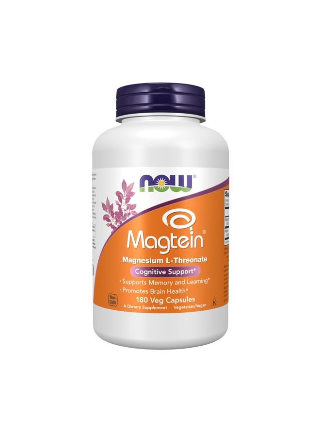 now Supplements Magtein, Magnesium L-Threonate, Cognitive Support*, 180 Veg Capsules - Image 1