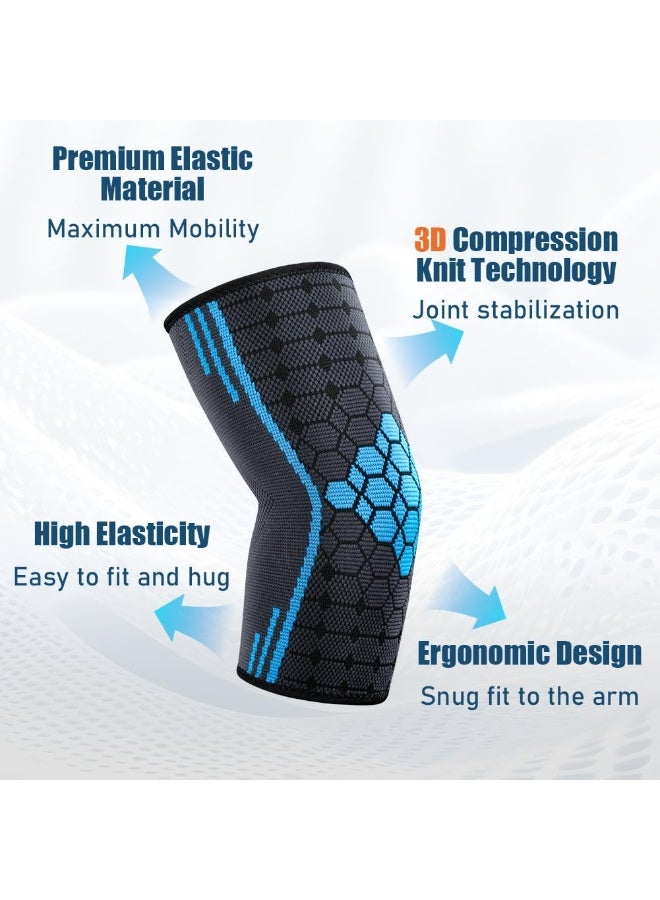 Arabest Elbow Brace for Men Women, 2 Pack Elbow Compression Sleeve Wraps Pads for Tendonitis Arthritis Bursitis, Reduce Joint Pain During Tennis Volleyball Baseball Weightlifting Golfers Workout - Image 3