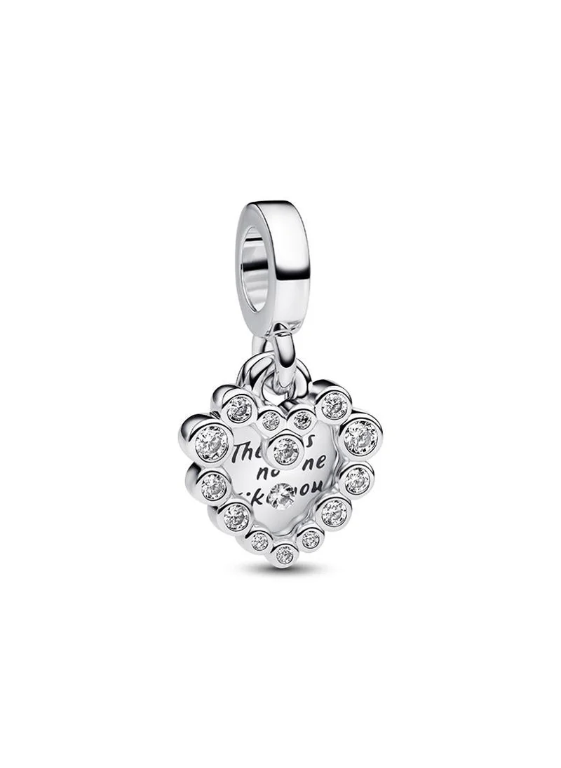 باندورا Sparkling Heart Double Dangle Charm