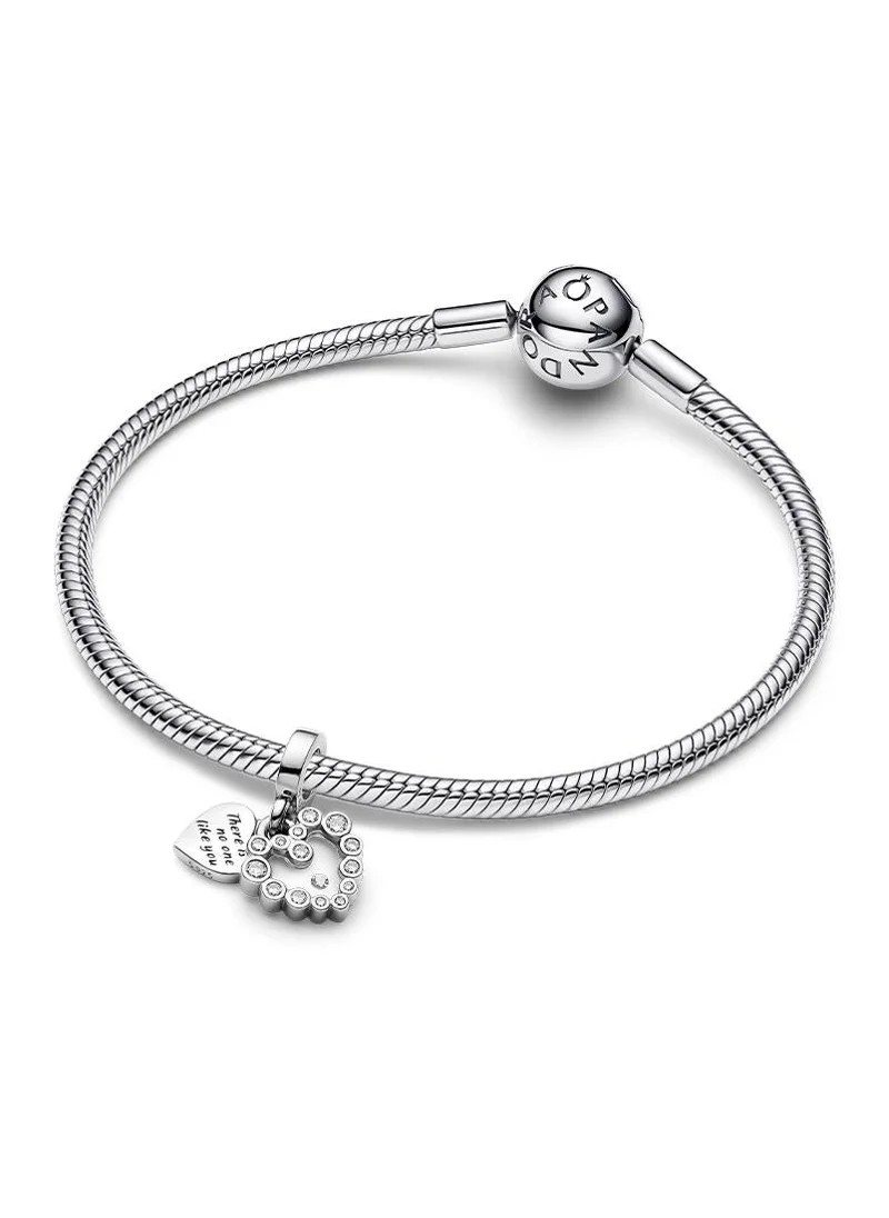 باندورا Sparkling Heart Double Dangle Charm