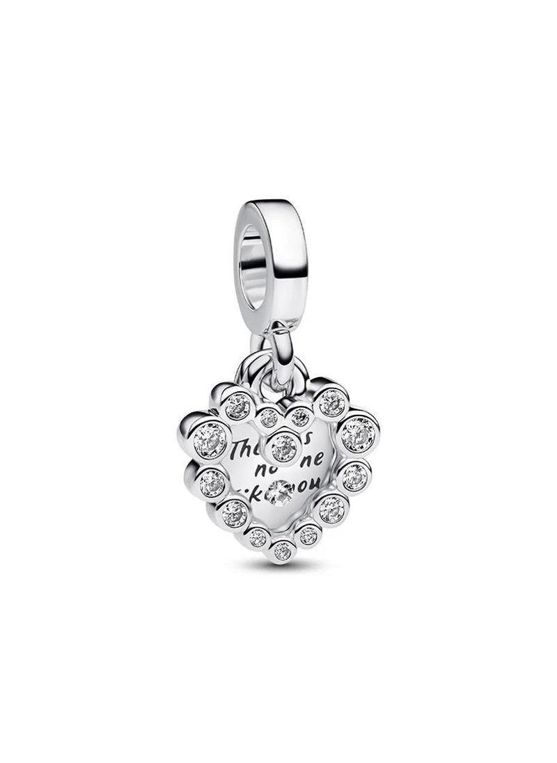 باندورا Sparkling Heart Double Dangle Charm