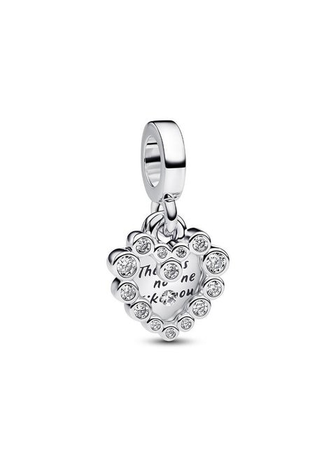Sparkling Heart Double Dangle Charm