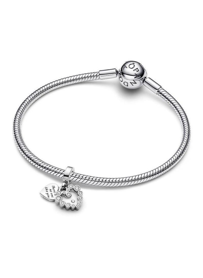 PANDORA Sparkling Heart Double Dangle Charm  - Image 2