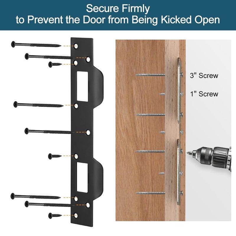 Mosecyou Door Strike Plate Oil Rubbed Bronze  With Reinforced Torx/Star Screws & Bit  Double Hole Reinforcement Latch Striker For Exterior/Interior Deadbolt Door Knob(1  Oil Rubbed Bronze) - Image 5