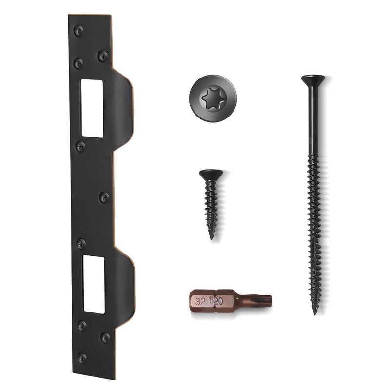 Mosecyou Door Strike Plate Oil Rubbed Bronze  With Reinforced Torx/Star Screws & Bit  Double Hole Reinforcement Latch Striker For Exterior/Interior Deadbolt Door Knob(1  Oil Rubbed Bronze) - Image 1