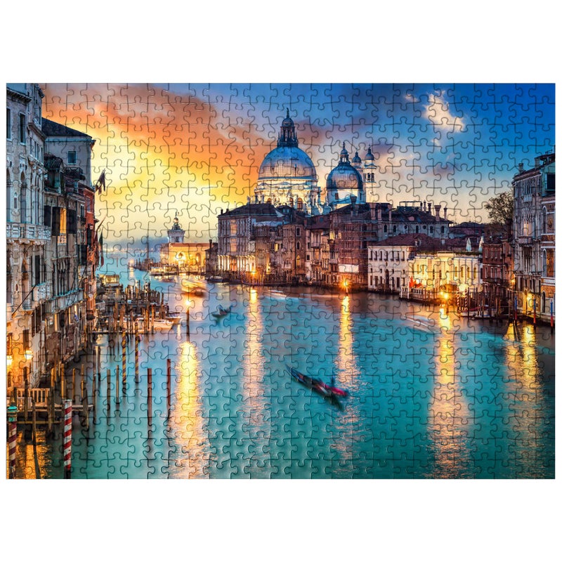 MyPuzzle Grand Canal with Gondola at Sunset Venice Italy Premium 500 Piece Jigsaw Puzzle for Adults