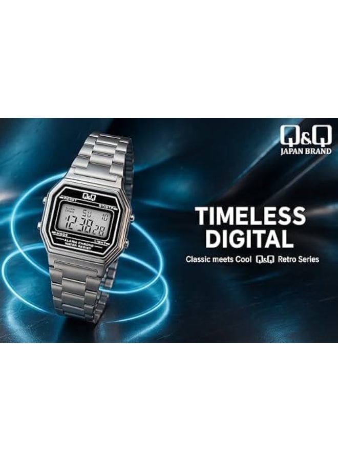 Q&Q Unisex Digital Watch, G17A-001JY, Silver Tone - Image 4