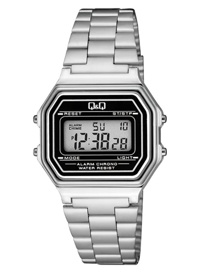 Q&Q Unisex Digital Watch, G17A-001JY, Silver Tone - Image 1