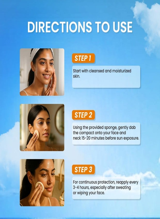 COLORESSENCE Sunpop Sunscreen Compact Powder SPF 30 PA+++, Beige, 10gm with FREE Applicator Puff | Blur Pores | Oil Control | Matte Finish | For All Skin Types - Image 5