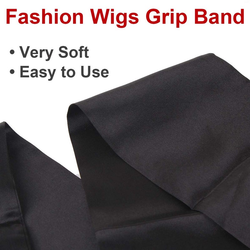 XTREND 2Pcs Women's Satin Edge Scarves for Wigs 58 Inch Silk Edge Laying Scarf for Women Non Slip Hair Wrap Wigs Grip Band for Yoga, Makeup, Facial, Sport (2 pcs, Black#) - Image 5