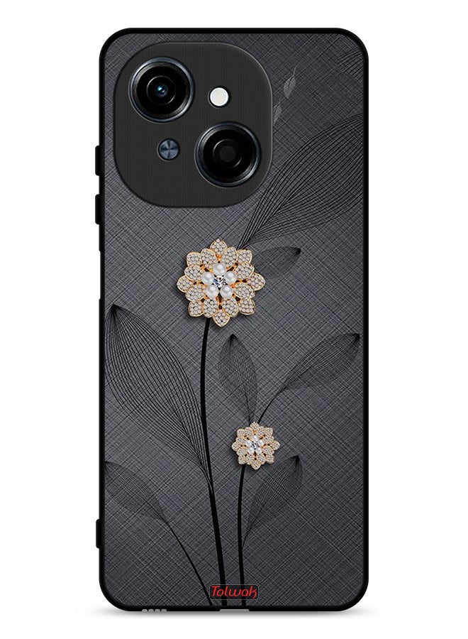 Tolwak Tecno Spark Go 1S 4G Protective Case Cover Diamond Flowers Art - Image 1