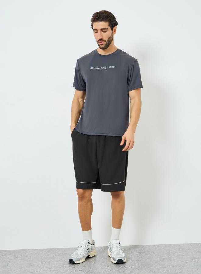 Styli Active Men Relaxed Fit Printed Active T-Shirt - Image 2