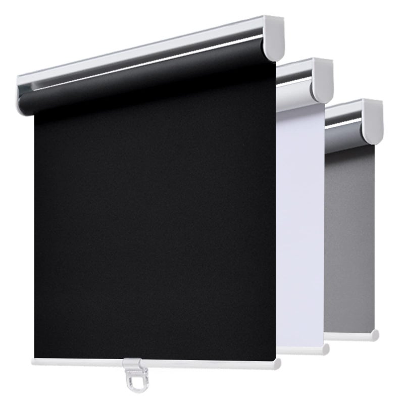 AOSKY Cordless Roller Shades Blackout Blinds for Windows Room Darkening Rolled Up Shades with Spring System UV Protection Window Shades Door Blinds for Home and Office 30 W x 72 H Black