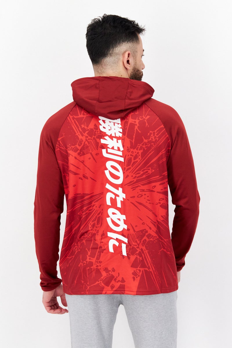 DIFUZED Marvel x Difuzed Men Hooded Marvel Print Long Sleeve Sweatshirts, Red - Image 2