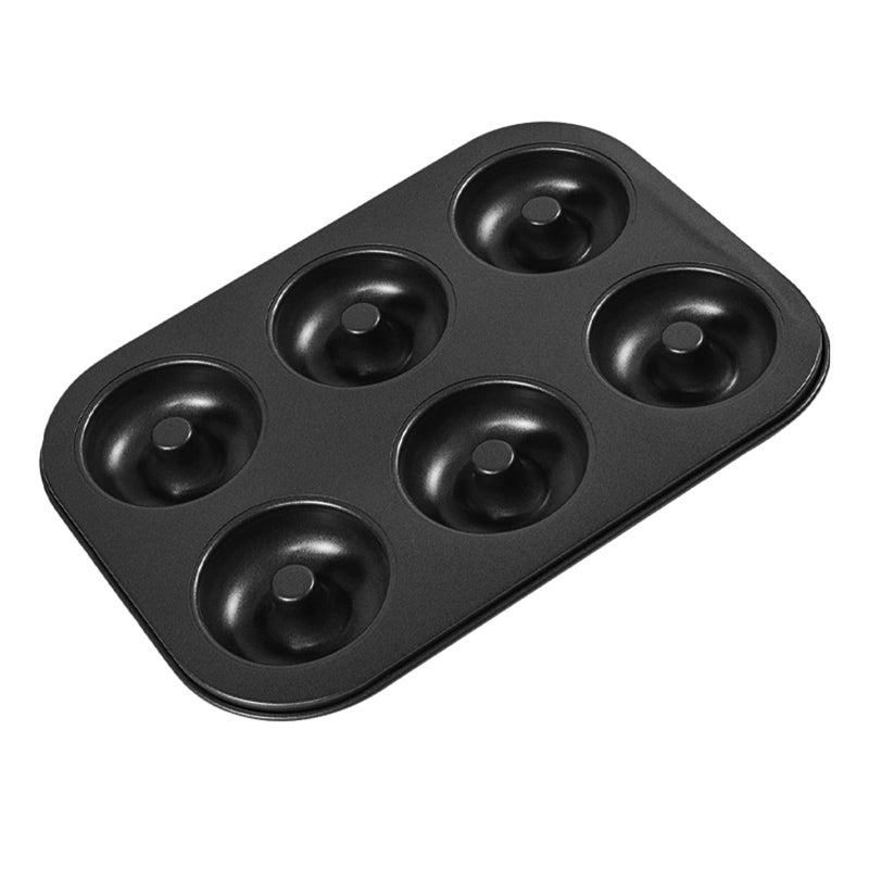 Shudyear 10.4" x 7.28" Non-Stick Donut Baking Tray | Donut Tray with 6 Donut Molds | Steel Donut Tray | Make the perfect bagel and cake donuts(1pc) - Image 1