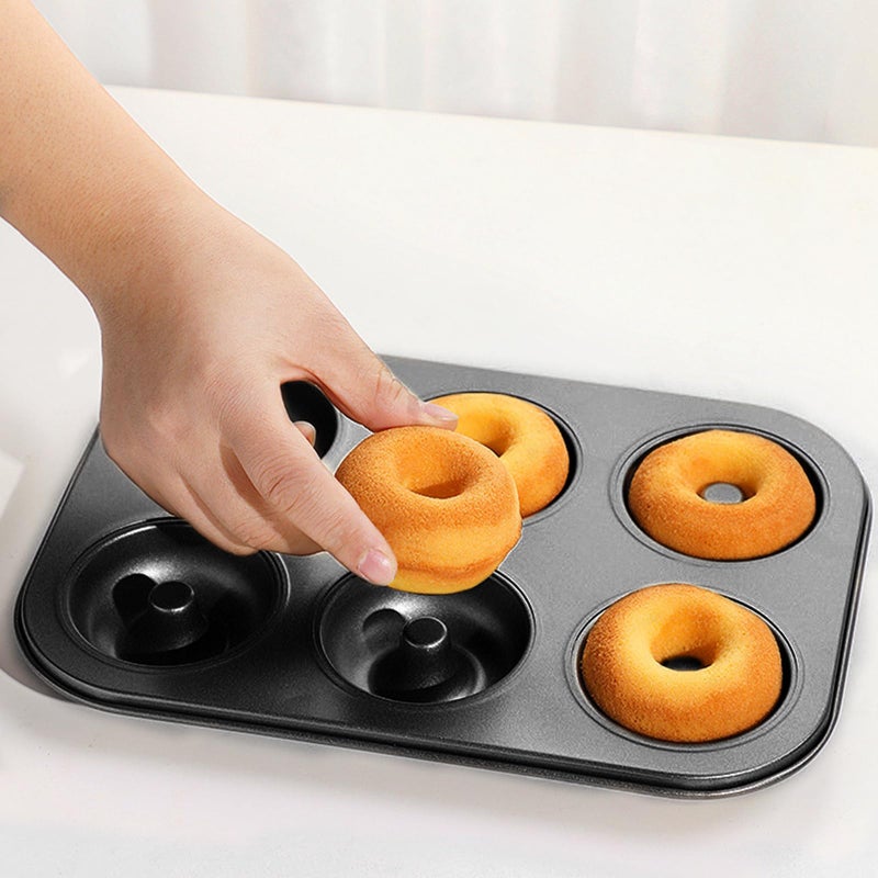 Shudyear 10.4" x 7.28" Non-Stick Donut Baking Tray | Donut Tray with 6 Donut Molds | Steel Donut Tray | Make the perfect bagel and cake donuts(1pc) - Image 5