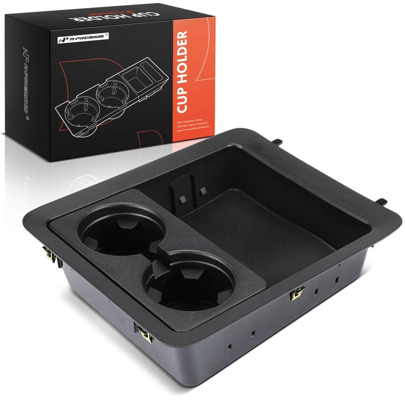 APremium Cup Holder Compatible with Chevrolet Silverado 1500 2500 HD 3500 HD Tahoe Suburban Avalanche GMC Sierra Yukon Yukon XL Cadillac Escalade Escalade ESV EXT Front Center Console