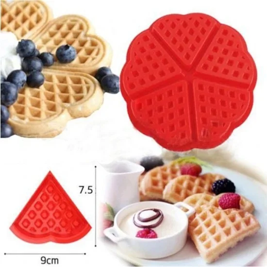 Alsepeteavm Silicone Waffle Mold Heart Pattern