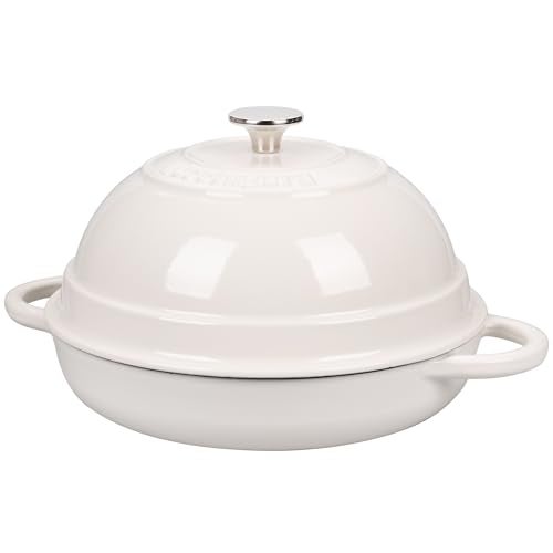 VORRINGARD Cast Iron Enameled Dutch Oven Pot with Lid for Bread Baking, Bread Oven, 6 Quart, White - Image 4