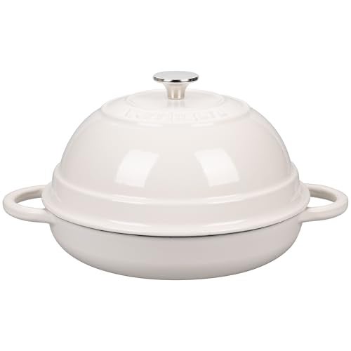 VORRINGARD Cast Iron Enameled Dutch Oven Pot with Lid for Bread Baking, Bread Oven, 6 Quart, White - Image 1