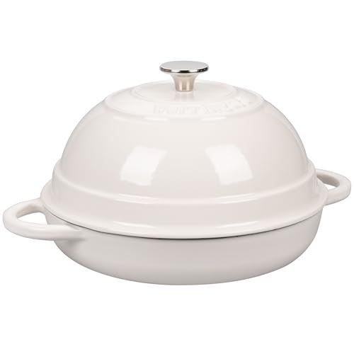 VORRINGARD Cast Iron Enameled Dutch Oven Pot with Lid for Bread Baking, Bread Oven, 6 Quart, White - Image 5