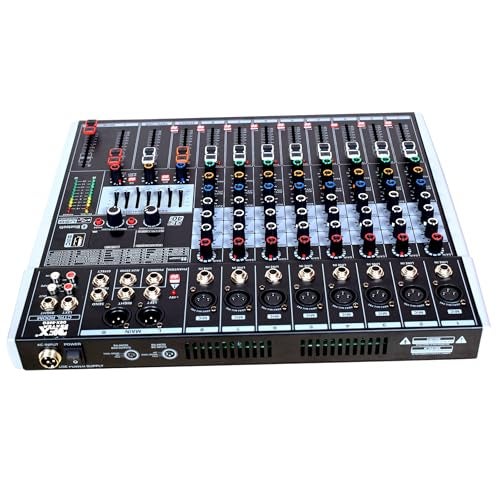 kh Professional 8 Channel Mixer Sound Board Console 99 DSP, 8 Channel Desk System WITH EQ, Interface Digital USB MP3 Input 48V Phantom Power Stereo DJ Studio, Bluetooth USB Audio Mixer for PC - Image 3