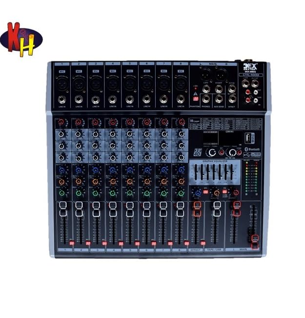 kh Professional 8 Channel Mixer Sound Board Console 99 DSP, 8 Channel Desk System WITH EQ, Interface Digital USB MP3 Input 48V Phantom Power Stereo DJ Studio, Bluetooth USB Audio Mixer for PC - Image 4