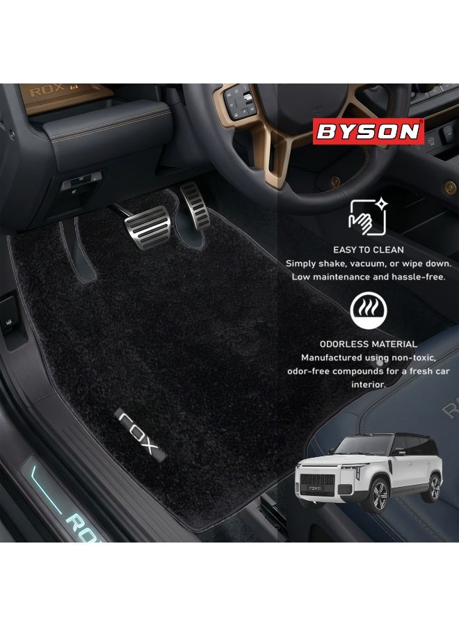 BYSON حصائر أرضية مخصصة لمقاعد ROX 6، بطانة أرضية للسيارة من مطاط TPE لجميع الأحوال الجوية، مقاومة للماء ومضادة للانزلاق مع تغطية كاملة للحماية الداخلية من الطين والغبار والانسكابات (عبوة من 3) - Image 3