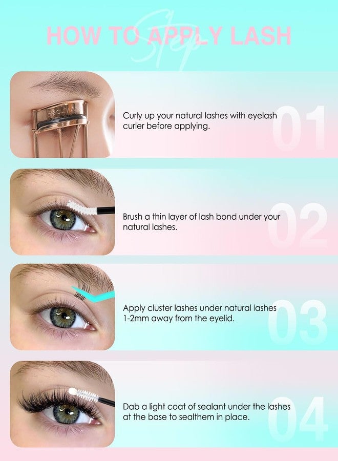 VAVABEAUTY Lashes Clusters IVY Natural Cluster Eyelashes D Curl - Image 5