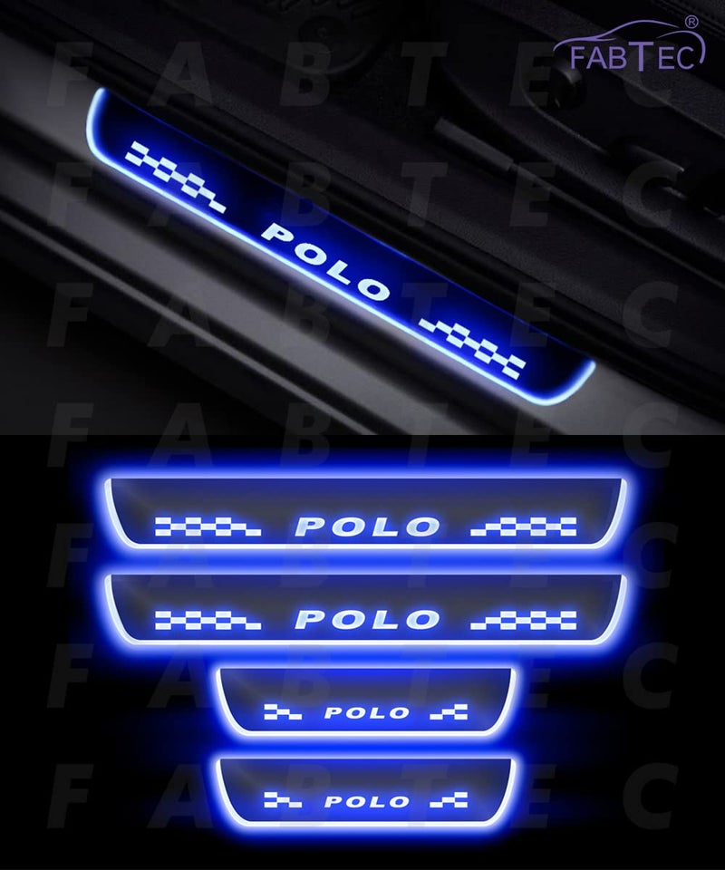 FABTEC لوحة سيل باب السيارة من الأكريليك مع تشطيب مرآة متوافقة مع فولكس فاجن بولو (مجموعة من 4 قطع، زرقاء) (ضمان 6 أشهر) - Image 2