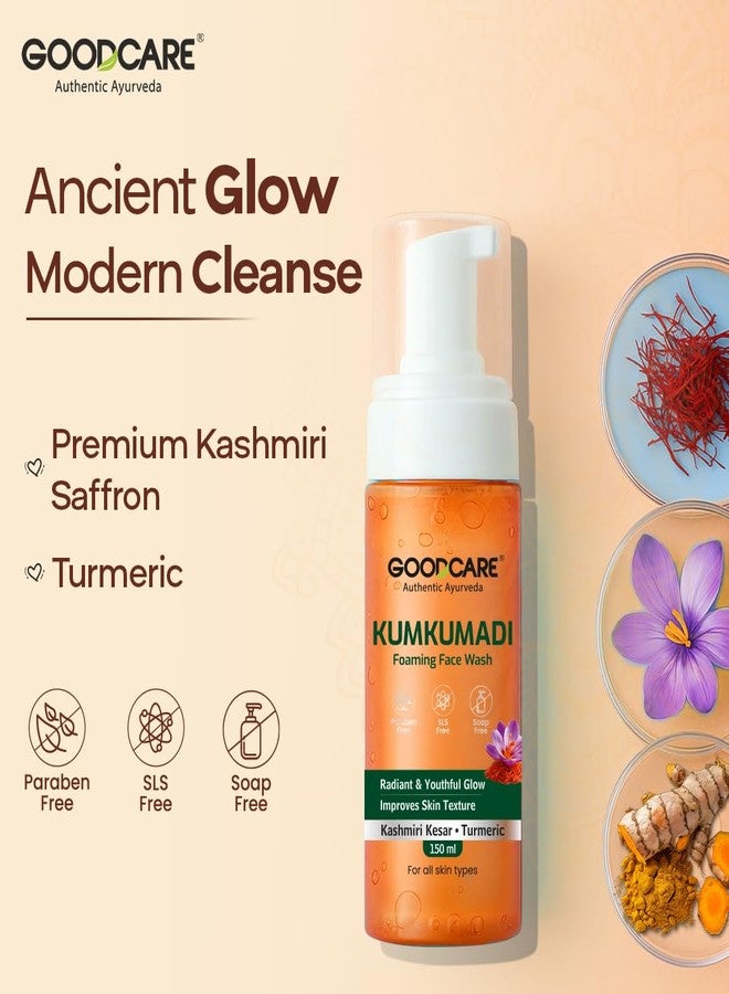 GOOD CARE Goodcare Kumkumadi Foaming Face Wash | Kashmiri Saffron & Turmeric | Brightens, Refines Pores | Ayurvedic, SLS & Paraben-Free | 150 ML - Image 4