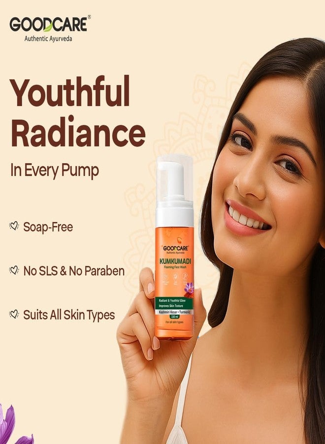 GOOD CARE Goodcare Kumkumadi Foaming Face Wash | Kashmiri Saffron & Turmeric | Brightens, Refines Pores | Ayurvedic, SLS & Paraben-Free | 150 ML - Image 5