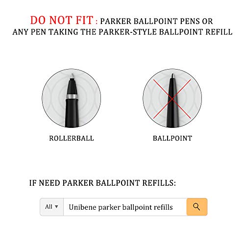Unibene Parker Compatible Rollerball Refill 6 Pack, 0.7mm Medium Point - Black, Smooth Writing Replaceable German Gel Ink Pen Refills for IM Sonnet Urban Pens - Image 4