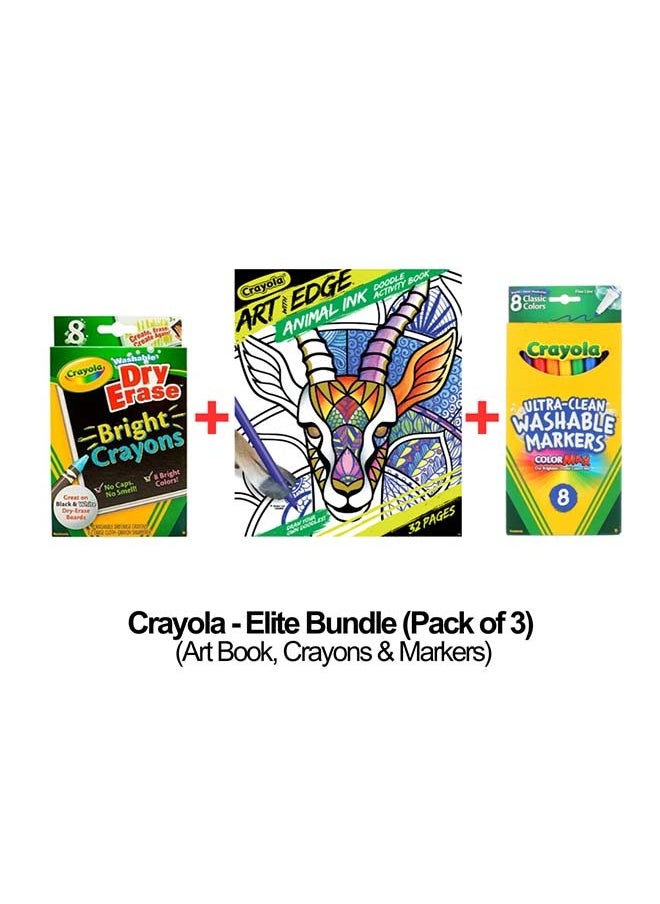 Crayola - Elite Bundle Includes Art Book Crayons And Markers For Kids Aged 3 Plus Pack Of 3 - Image 1