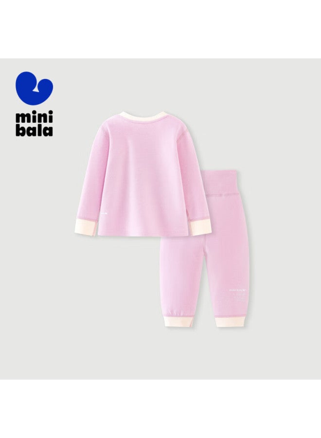 Minibala Autumn And Winter High-waist Belly Protection Thermal Underwear Set For Boys And Girls, Baby Pajamas - Image 1