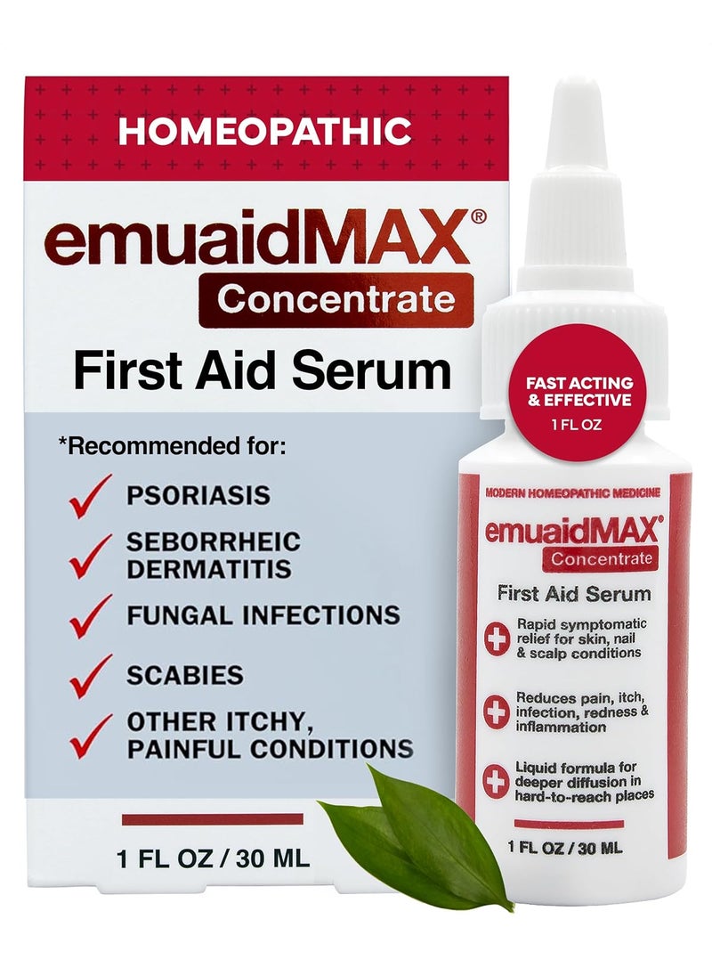 Emuaid emuaid EMUAIDMAX Concentrate Homeopathic First Aid Serum, All-Natural Solution for Itchy, Painful Skin Conditions, Targets Psoriasis, Eczema, Folliculitis, Nail Fungus, Seborrheic Dermatitis, 1oz 