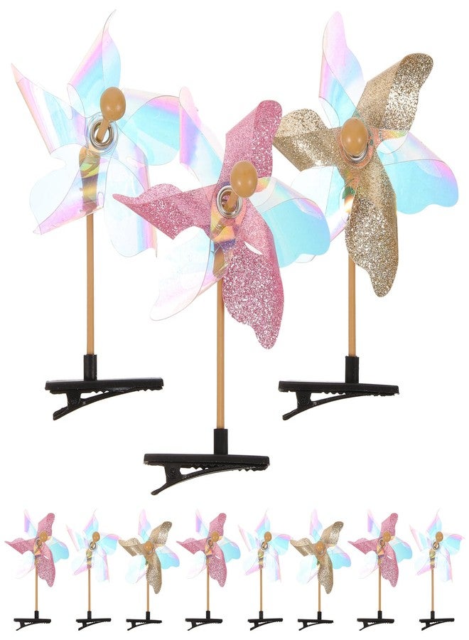 KALLORY 11pcs Windmill Hair Clip Funny Hair Clips Sprout Clips Cute Pinwheel Hairpin Kids Birthday Party BarrettesHair Accessories for Toddlers Girls - Image 1