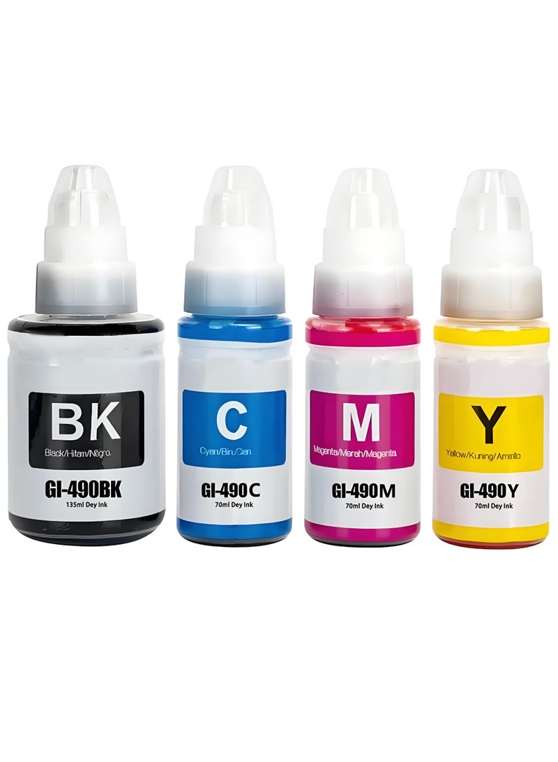 4-Pack Ink Compatible with CANON Printer for PIXMA G3400, G2400, G1400, G4400, G4410, G3410, G2410, G1410, G3411, G2411, G1411, G4411 (Black,Cyan,Magenta,Yellow) - Image 1